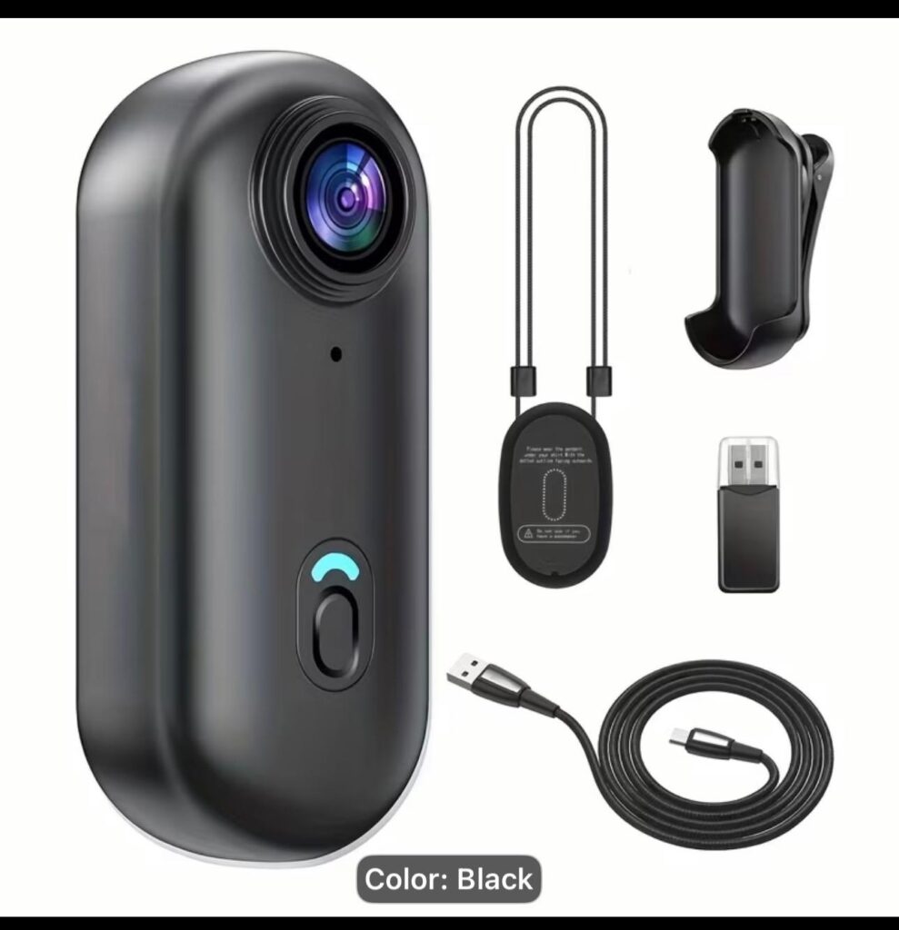 Ultra-Compact Wearable Action Camera - Black