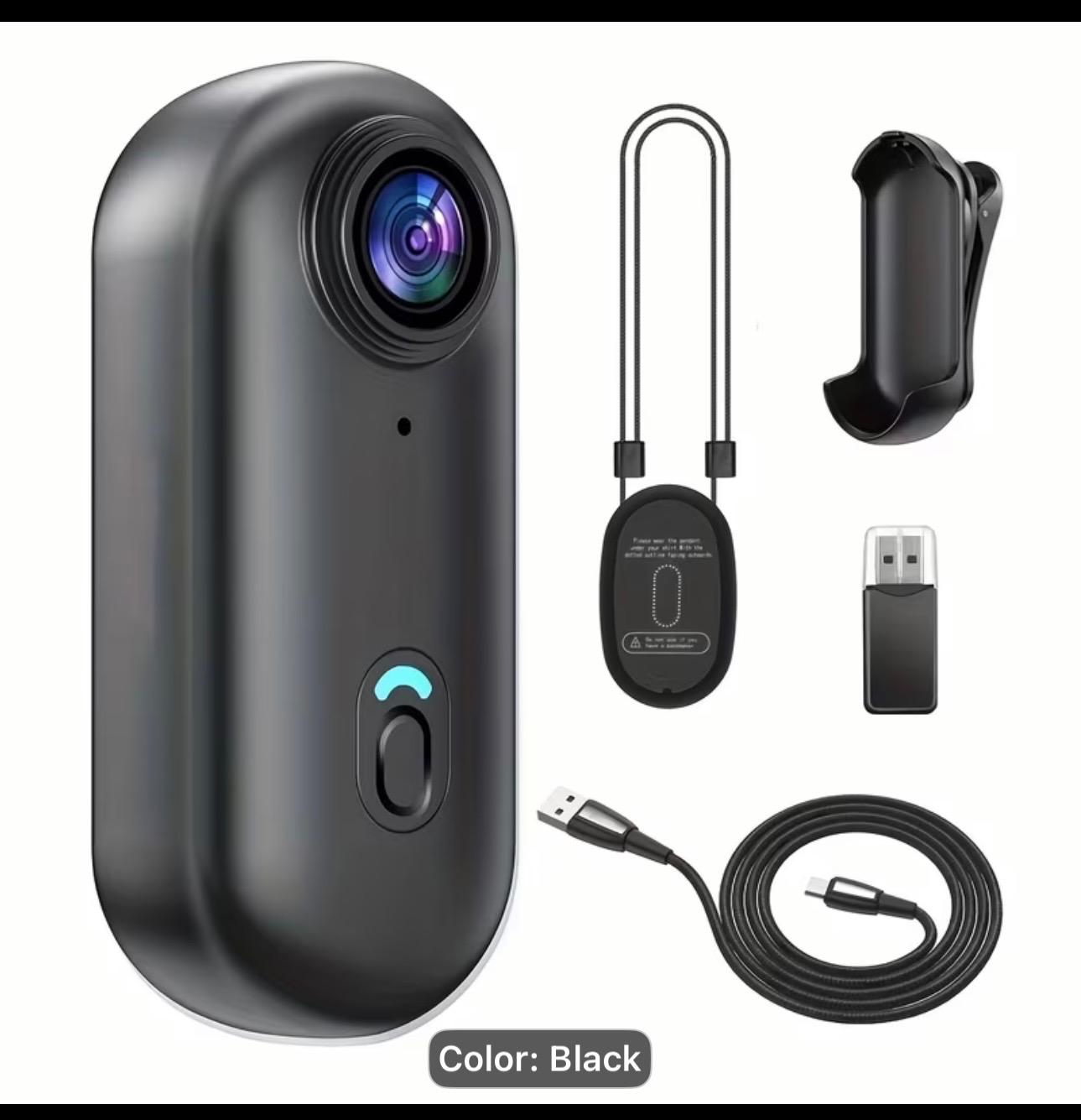 Ultra-Compact Wearable Action Camera - Black