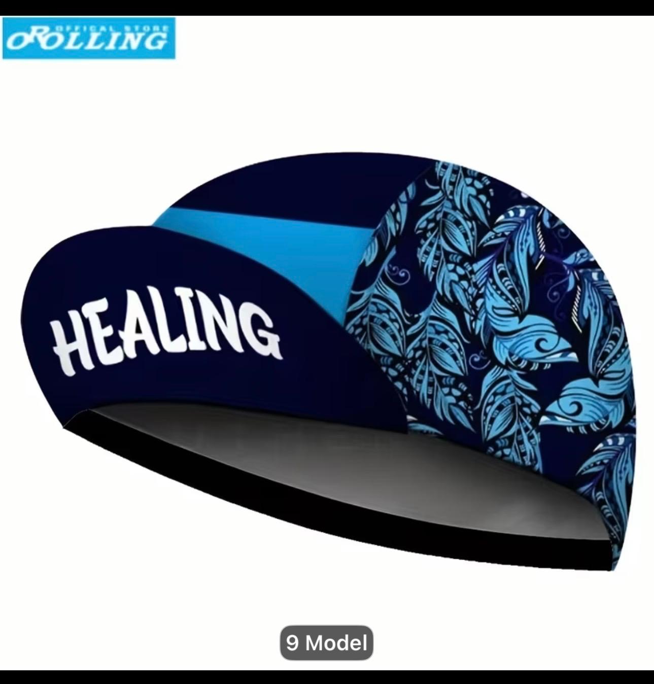 Cycling hat blue "Healing"
