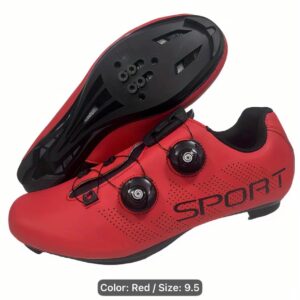 Red 'SPORT' Dual-Dial Cycling Shoes