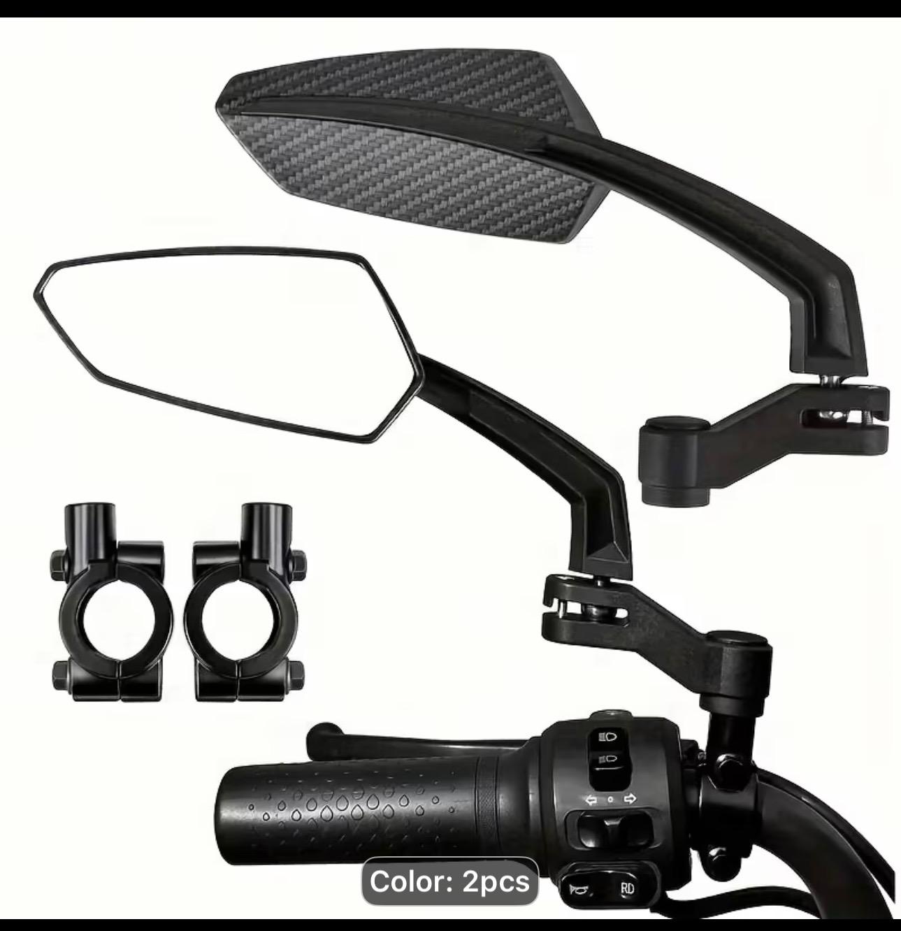 Carbon fiber pattern bike mirrors