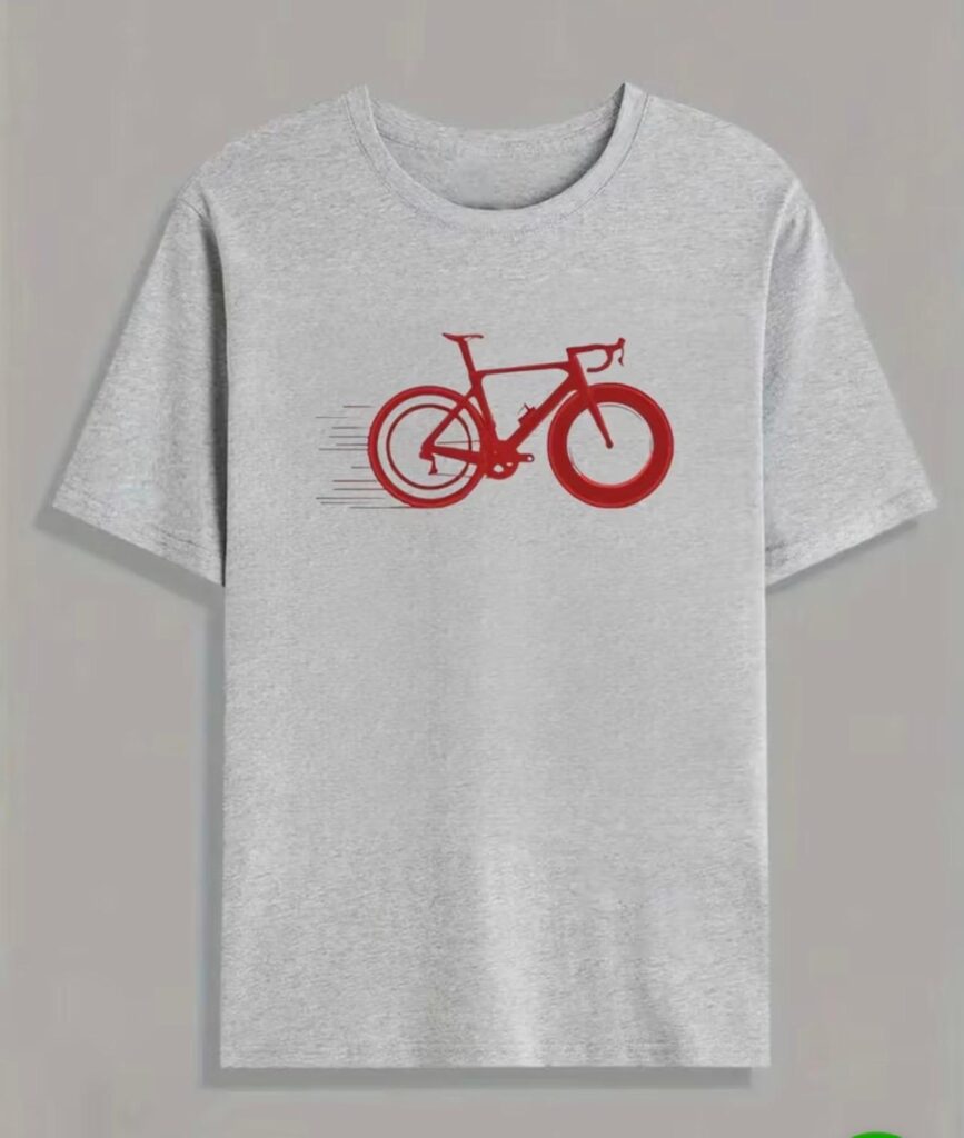 t-shirt  road bike graphic